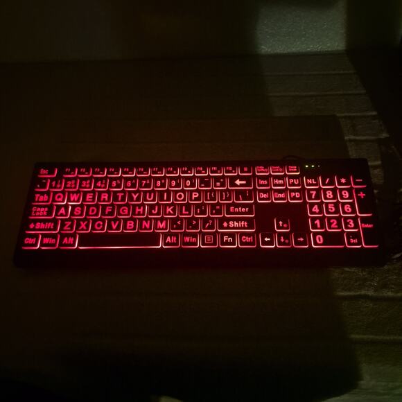 Large Print Backlit Keyboard, Wired USB Lighted Computer Keyboard - Picture 4 of 12